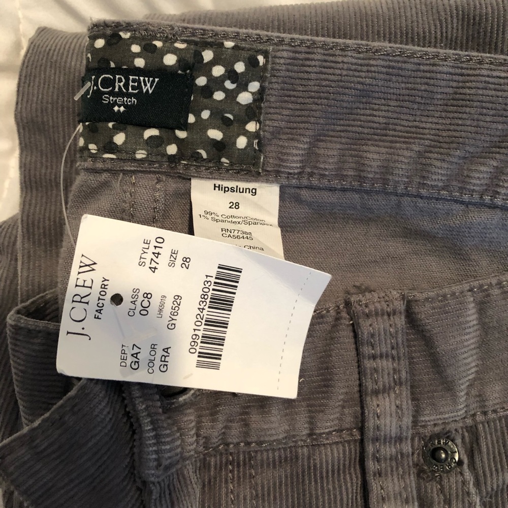 Jcrew hipslung cords
